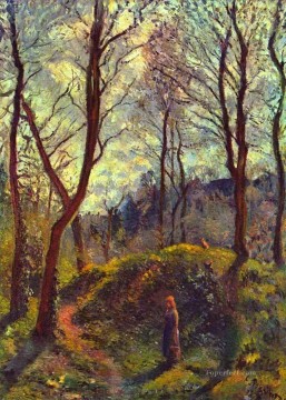  trees Works - landscape with big trees Camille Pissarro